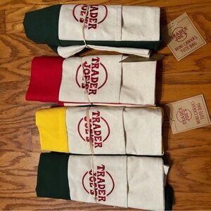 Full Set (4) of Trader Joe Mini Canvas Tote Bags